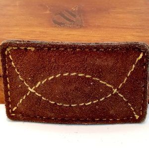 Pre-owned Women’s Leather Suede Stitched Belt Buckle